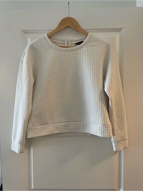 Banana Republic Cream Textured Crewneck